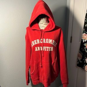 Abercrombie and Fitch Hoodie Sweater Small Vintage Wash Red